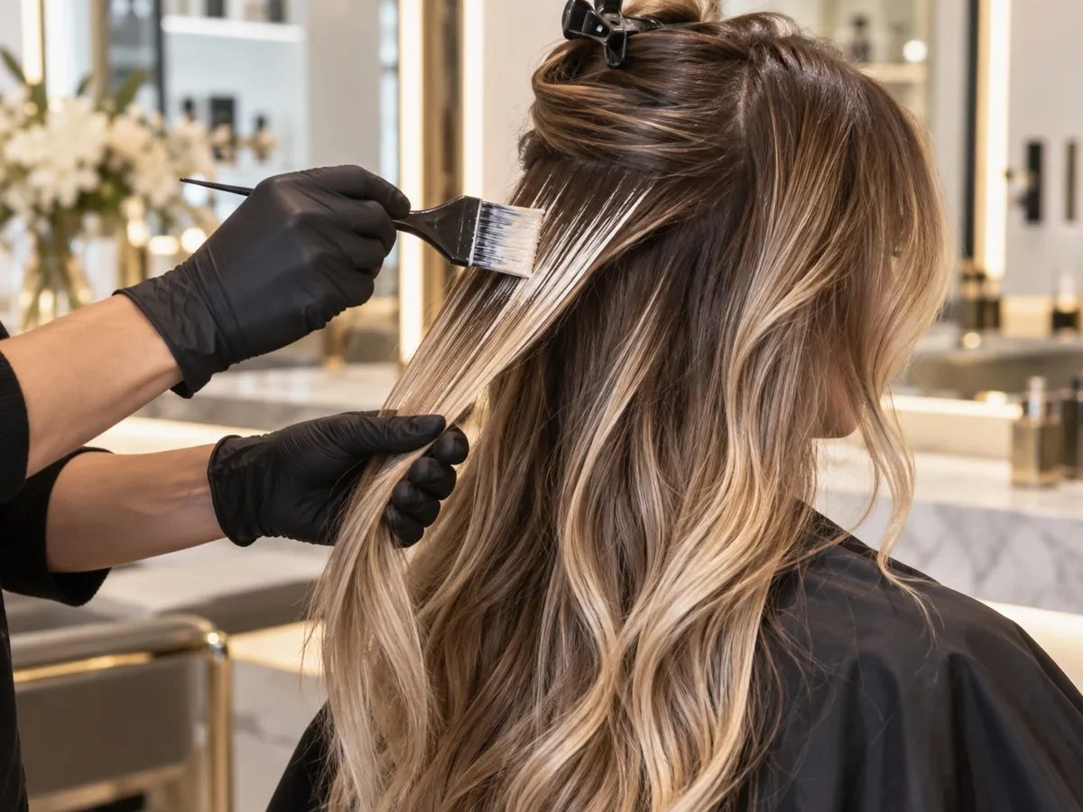 Balayage biondo sfumato realizzato da Adeline Coiffeur a Balduina