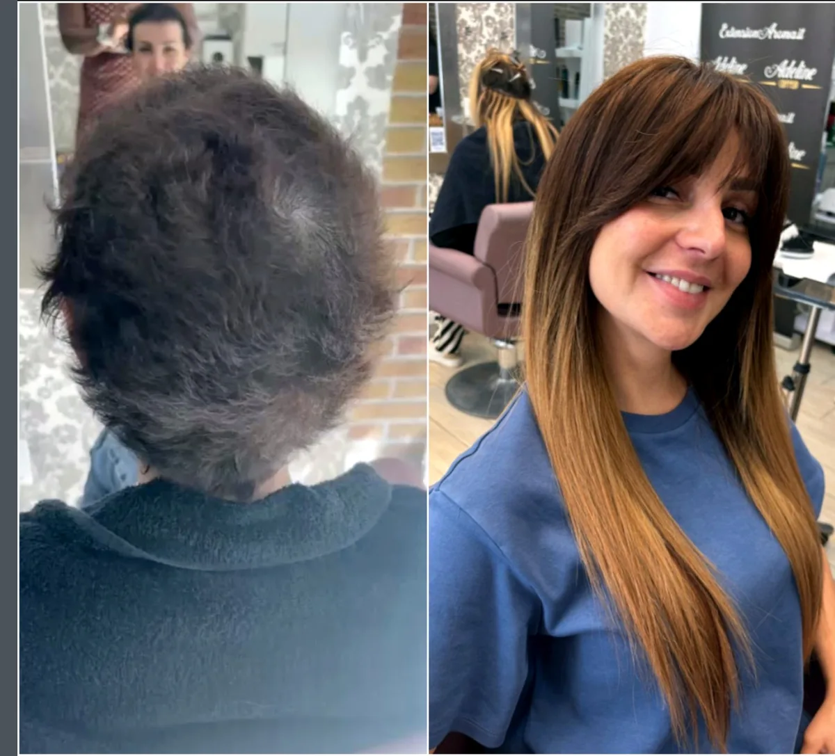 Trasformazione completa con extension realizzata da Adeline Coiffeur